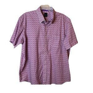 Tailorbyrd Collection Mens 3XL Watermelon Print Short Sleeve Button Down Shirt